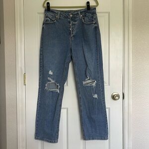 Wild Fable super high-rise straight jeans medium wash